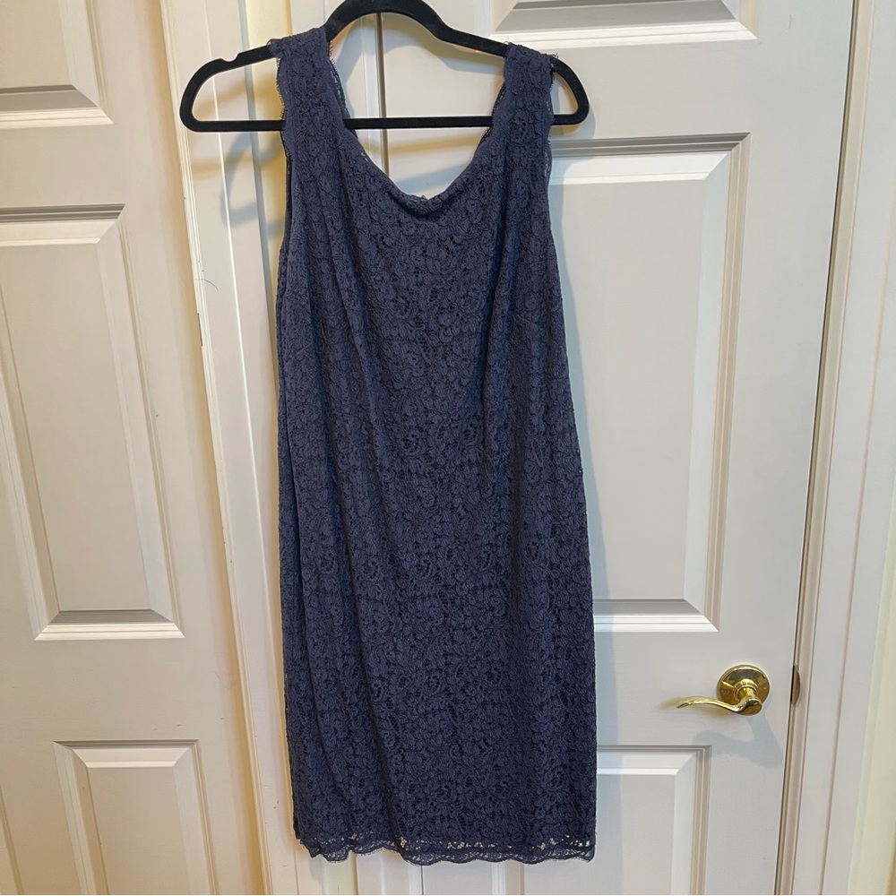 Adrianna Papell Navy Lace Cocktail Dress